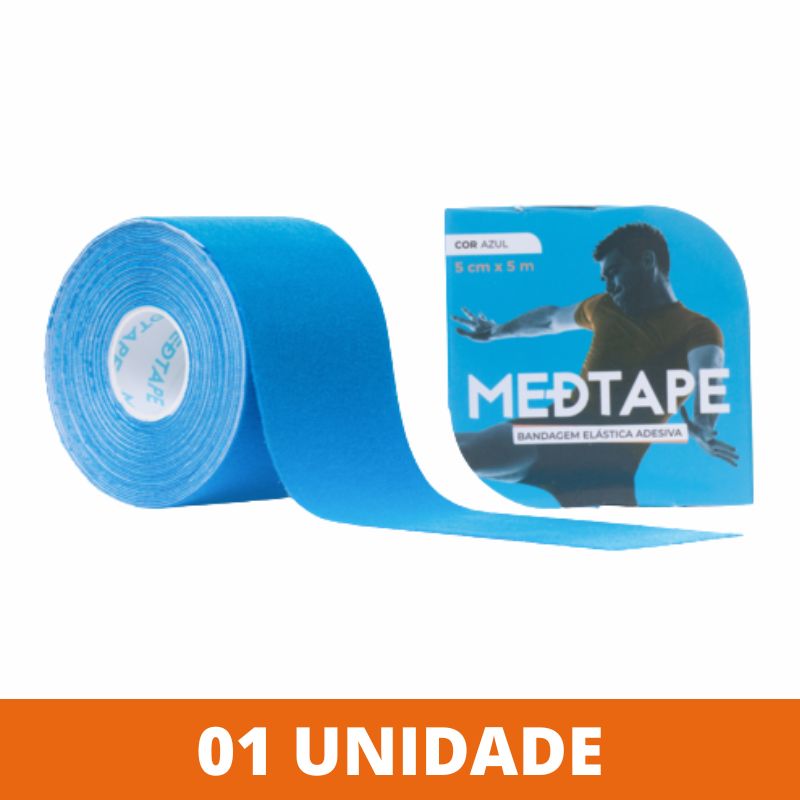 Bandagem El Stica Fita De Kin Sio Azul Gua Cm X M Un Medtape